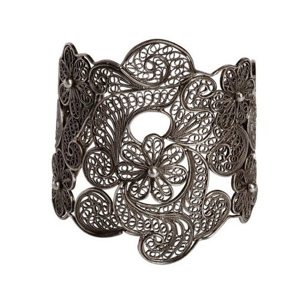 Bracciale largo motivo floreale